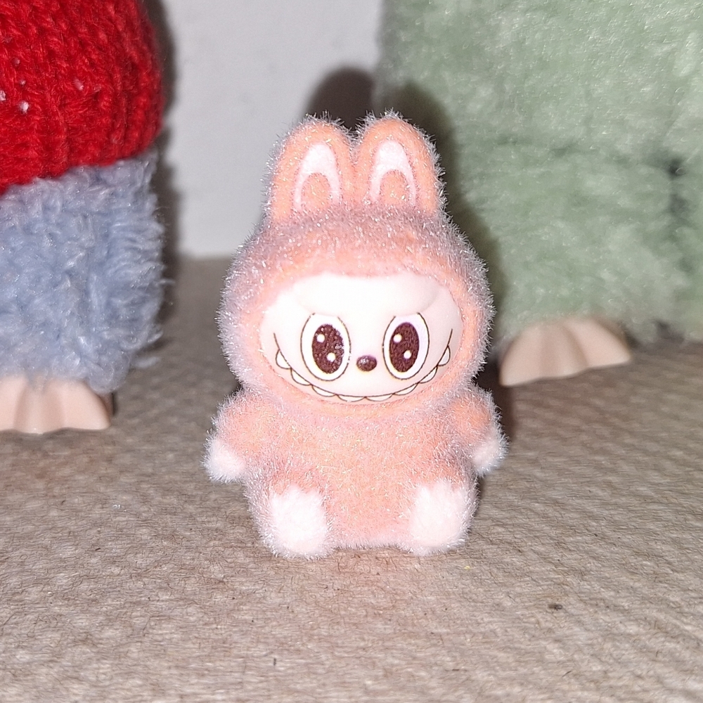 Miniature Labubu Orange Velvet Figurine (No Offers)